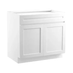 VEVOR White Shaker Base Cabinet with Drawer, 30-Inch Unassembled Drawer Base Cabinet, 30