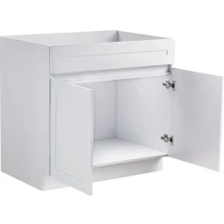 VEVOR White Shaker Base Cabinet, 36-Inch Unassembled Sink Base Cabinet, 36
