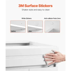 VEVOR White Shaker Base Cabinet, 30-Inch Unassembled Sink Base Cabinet, 30