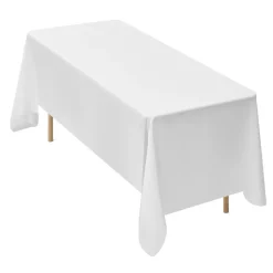 VEVOR White Tablecloths for Rectangle Tables, 6 Pack, 70 x 120 Inches, Reusable and Machine Washable Table Clothes, Wrinkle-Resistant Polyester Fabric Table Covers for Wedding, Party, Banquet