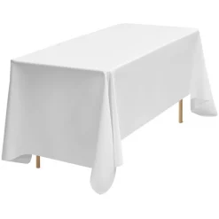 VEVOR White Tablecloths for Rectangle Tables, 6 Pack, 70 x 120 Inches, Reusable and Machine Washable Table Clothes, Wrinkle-Resistant Polyester Fabric Table Covers for Wedding, Party, Banquet