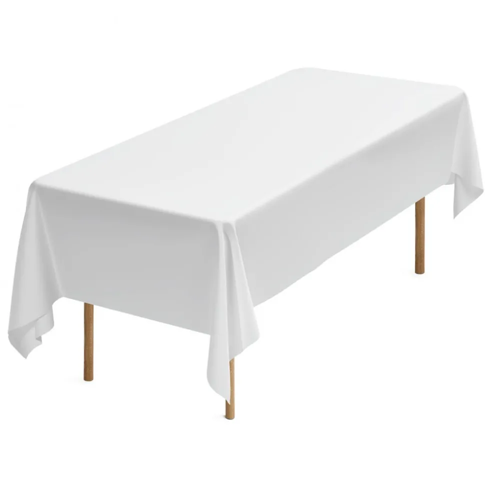 VEVOR White Tablecloths for Rectangle Tables, 10 Pack, 60 x 102 Inches, Reusable and Machine Washable Table Clothes, Wrinkle-Resistant Polyester Fabric Table Covers for Wedding, Party, Banquet
