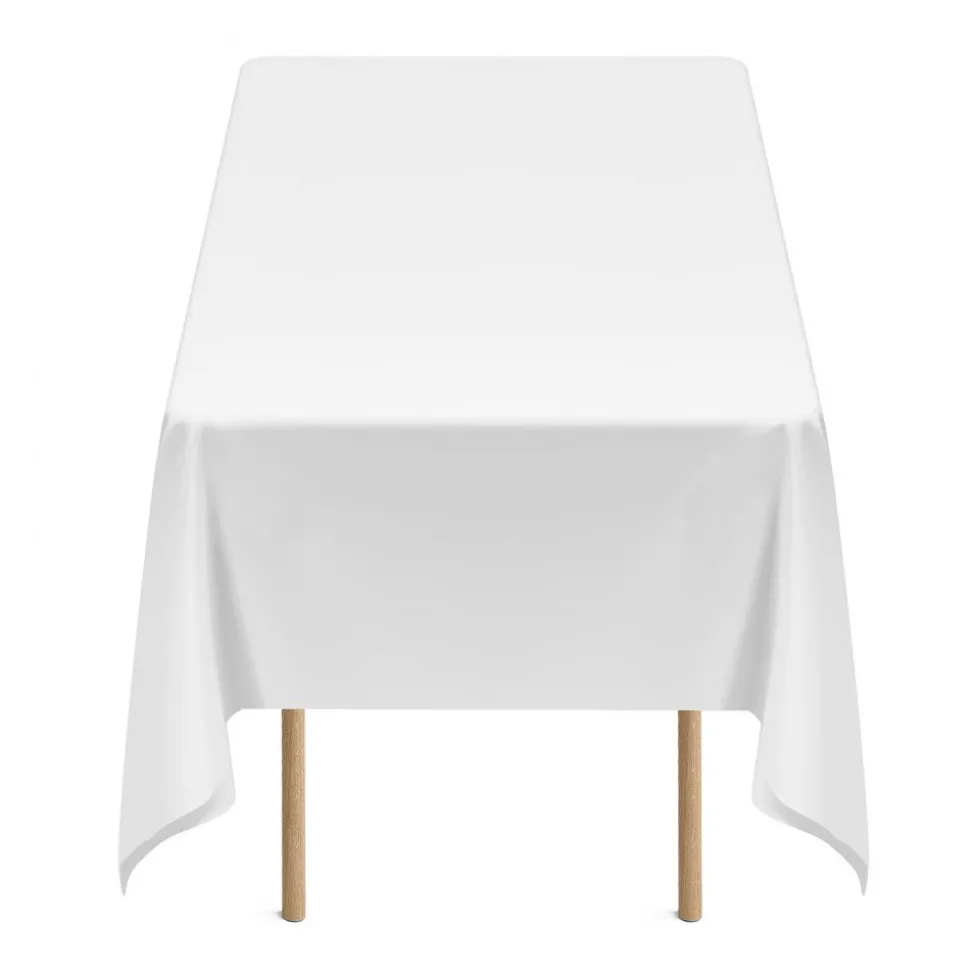 VEVOR White Tablecloths for Rectangle Tables, 10 Pack, 60 x 102 Inches, Reusable and Machine Washable Table Clothes, Wrinkle-Resistant Polyester Fabric Table Covers for Wedding, Party, Banquet