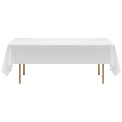 VEVOR White Tablecloths for Rectangle Tables, 10 Pack, 60 x 102 Inches, Reusable and Machine Washable Table Clothes, Wrinkle-Resistant Polyester Fabric Table Covers for Wedding, Party, Banquet