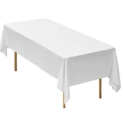 VEVOR White Tablecloths for Rectangle Tables, 10 Pack, 60 x 102 Inches, Reusable and Machine Washable Table Clothes, Wrinkle-Resistant Polyester Fabric Table Covers for Wedding, Party, Banquet
