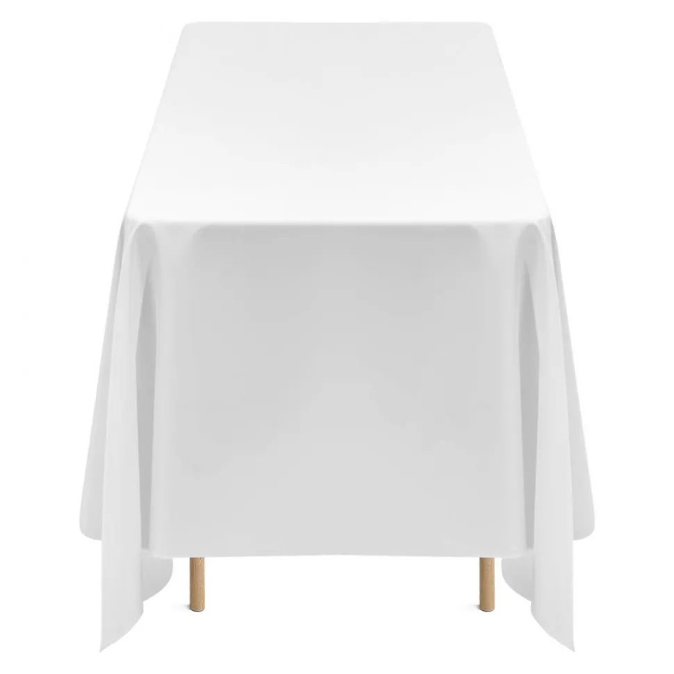 VEVOR White Tablecloths for Rectangle Tables, 10 Pack, 70 x 120 Inches, Reusable and Machine Washable Table Clothes, Wrinkle-Resistant Polyester Fabric Table Covers for Wedding, Party, Banquet