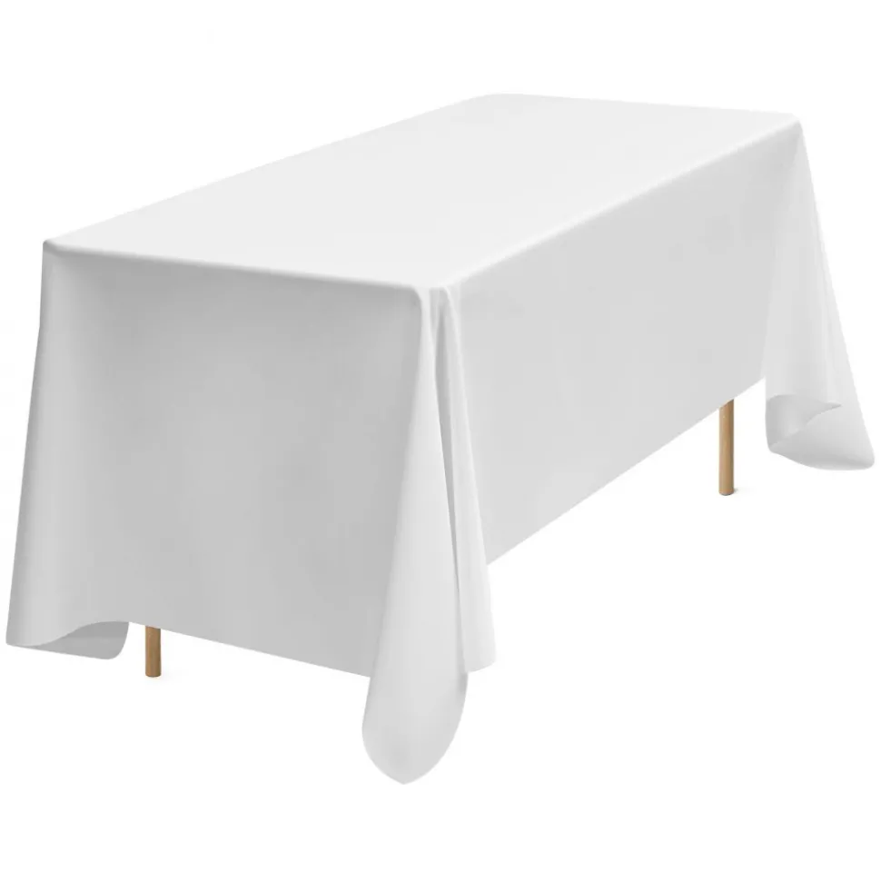 VEVOR White Tablecloths for Rectangle Tables, 10 Pack, 70 x 120 Inches, Reusable and Machine Washable Table Clothes, Wrinkle-Resistant Polyester Fabric Table Covers for Wedding, Party, Banquet