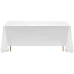 VEVOR White Tablecloths for Rectangle Tables, 10 Pack, 70 x 120 Inches, Reusable and Machine Washable Table Clothes, Wrinkle-Resistant Polyester Fabric Table Covers for Wedding, Party, Banquet