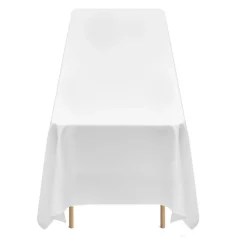 VEVOR White Tablecloths for Rectangle Tables, 6 Pack, 90 x 132 Inches, Reusable and Machine Washable Table Clothes, Wrinkle-Resistant Polyester Fabric Table Covers for Wedding, Party, Banquet