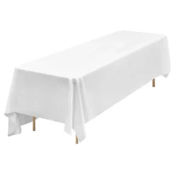 VEVOR White Tablecloths for Rectangle Tables, 6 Pack, 90 x 132 Inches, Reusable and Machine Washable Table Clothes, Wrinkle-Resistant Polyester Fabric Table Covers for Wedding, Party, Banquet