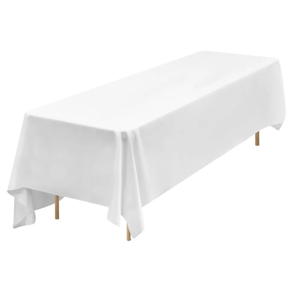 VEVOR White Tablecloths for Rectangle Tables, 6 Pack, 90 x 132 Inches, Reusable and Machine Washable Table Clothes, Wrinkle-Resistant Polyester Fabric Table Covers for Wedding, Party, Banquet