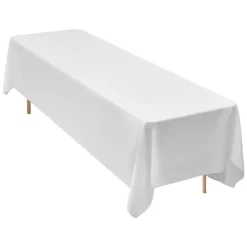 VEVOR White Tablecloths for Rectangle Tables, 6 Pack, 90 x 132 Inches, Reusable and Machine Washable Table Clothes, Wrinkle-Resistant Polyester Fabric Table Covers for Wedding, Party, Banquet