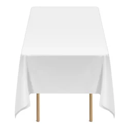 VEVOR White Tablecloths for Rectangle Tables, 6 Pack, 60 x 102 Inches, Reusable and Machine Washable Table Clothes, Wrinkle-Resistant Polyester Fabric Table Covers for Wedding, Party, Banquet