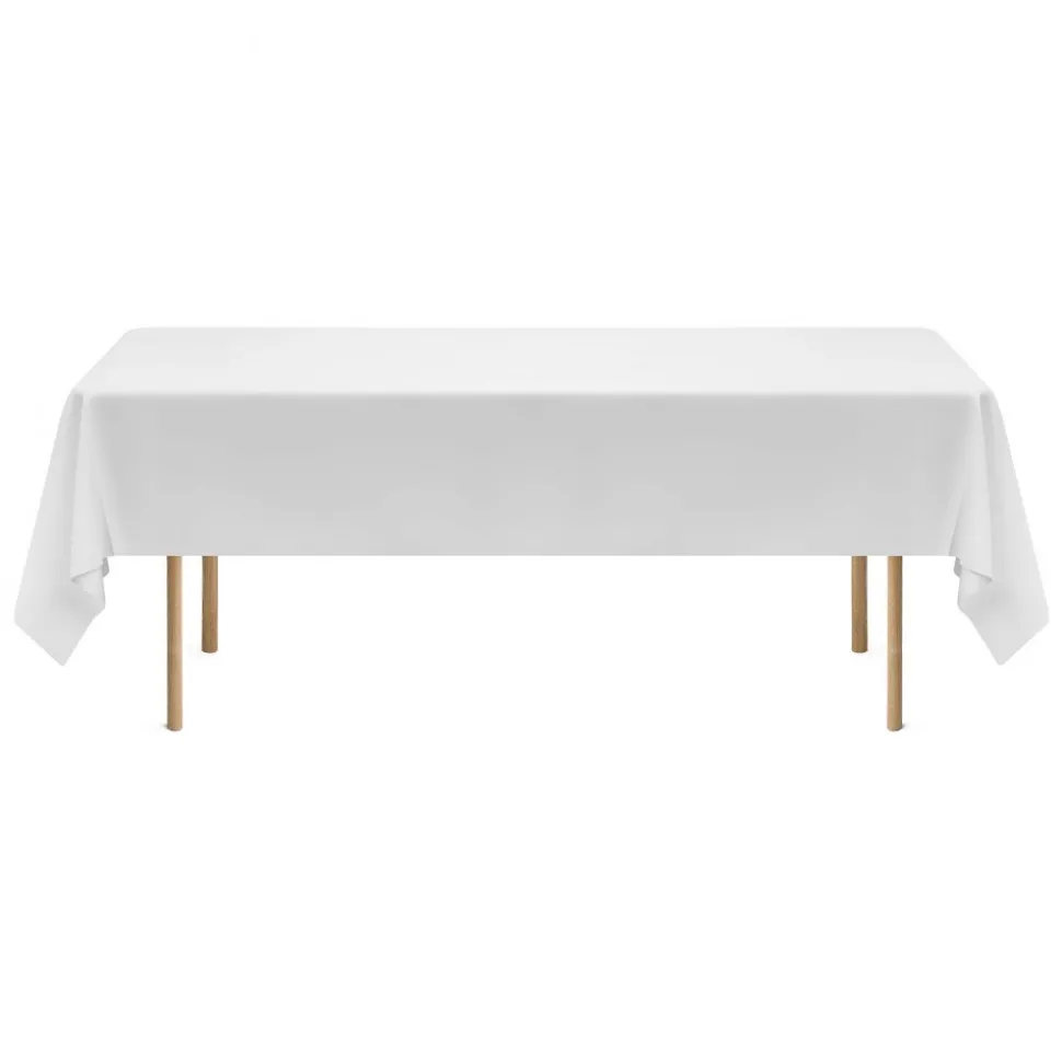 VEVOR White Tablecloths for Rectangle Tables, 6 Pack, 60 x 102 Inches, Reusable and Machine Washable Table Clothes, Wrinkle-Resistant Polyester Fabric Table Covers for Wedding, Party, Banquet