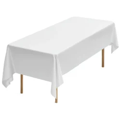 VEVOR White Tablecloths for Rectangle Tables, 6 Pack, 60 x 102 Inches, Reusable and Machine Washable Table Clothes, Wrinkle-Resistant Polyester Fabric Table Covers for Wedding, Party, Banquet