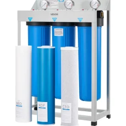 VEVOR  Whole House Water Filter System, 3-Stage | Sediment, KDF, CTO | 4.5" x 20" Home Water Purifier Filter Reduce Heavy Metal, Lead, Mercury, Chlorine, Bad Taste, Odor, Rust