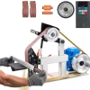 VEVOR 1500W 2HP Belt Sander Grinder, 2" x 82" Variable Speed Belt Grinder for Metalworking, 3 in 1 Belt Sander Polisher with 3 Grinding Moulds & Flat Platen Tool Rest for Knife Making