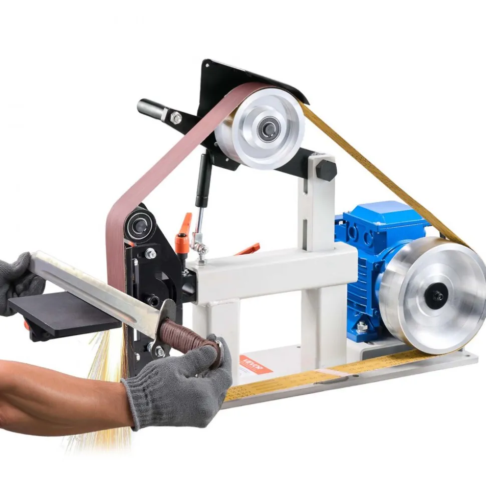 VEVOR 1500W 2HP Belt Sander Grinder, 2" x 82" Variable Speed Belt Grinder for Metalworking, 3 in 1 Belt Sander Polisher with 3 Grinding Moulds & Flat Platen Tool Rest for Knife Making