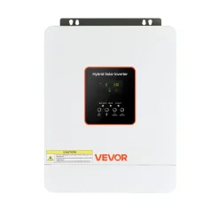 VEVOR 3000W Hybrid Solar Inverter, 24V DC to 230V AC, Pure Sine Wave Power Inverter, Built-in 80A MPPT Solar Controller, Compatible with Lead Acid Lithium Battery, for Home, Camper, Off-Grid