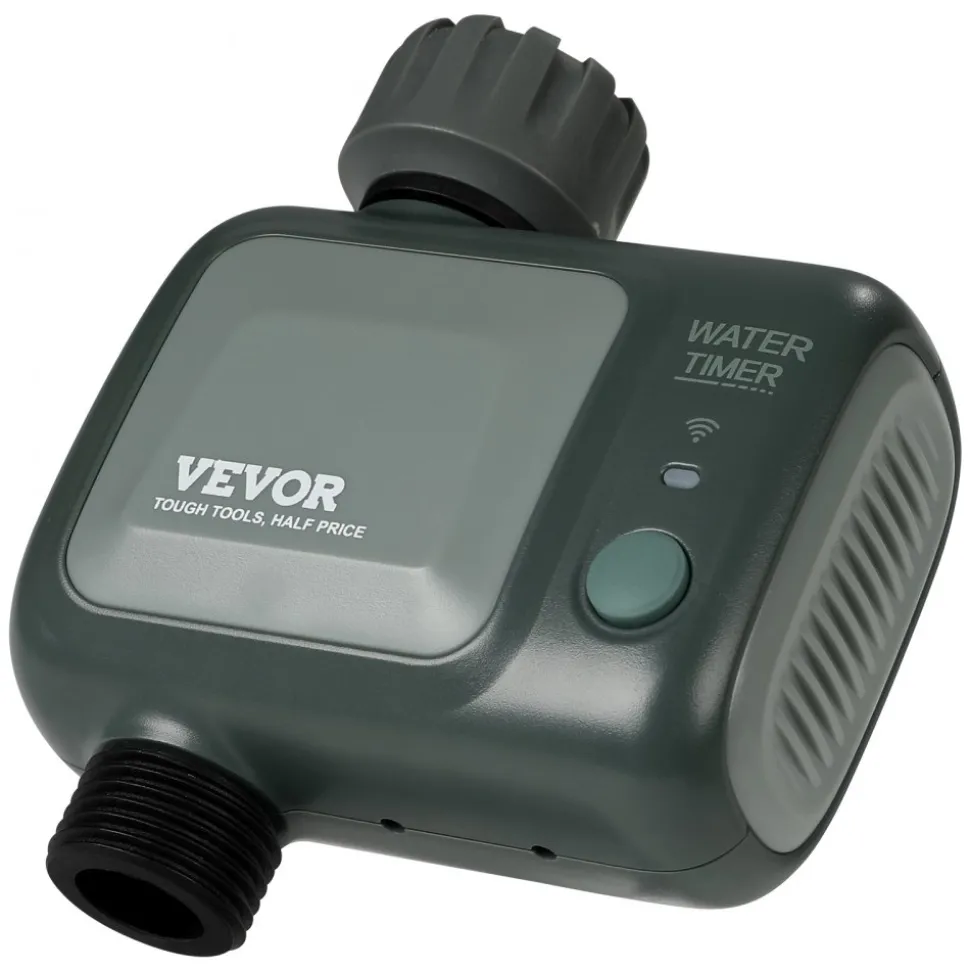VEVOR WiFi Sprinkler Timer, Single Outlet, Smart Hose Faucet Water Timer with Brass Inlet, APP Control via 2.4Ghz WiFi or Bluetooth, Voice Control with Alexa Google Assistant, IPX6 for Yard Watering