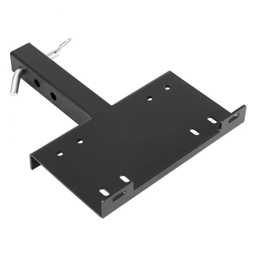 VEVOR Winch Mount, 15000 lbs / 6803 kg Load Capacity, Trailer Hitch Winch Mount with 50.8 mm Receiver, 2 Mounting Hole Design, Powder Coated Steel, Suitable for ATV UTV Pickup Truck, Black