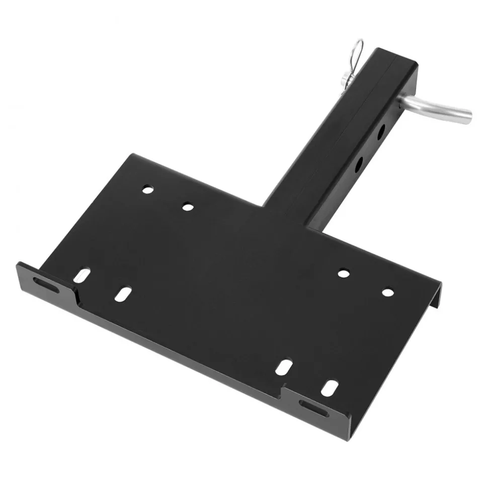 VEVOR Winch Mount, 15000 lbs / 6803 kg Load Capacity, Trailer Hitch Winch Mount with 50.8 mm Receiver, 2 Mounting Hole Design, Powder Coated Steel, Suitable for ATV UTV Pickup Truck, Black