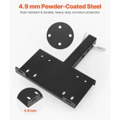 VEVOR Winch Mount, 15000 lbs / 6803 kg Load Capacity, Trailer Hitch Winch Mount with 50.8 mm Receiver, 2 Mounting Hole Design, Powder Coated Steel, Suitable for ATV UTV Pickup Truck, Black