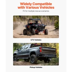 VEVOR Winch Mount, 15000 lbs / 6803 kg Load Capacity, Trailer Hitch Winch Mount with 50.8 mm Receiver, 2 Mounting Hole Design, Powder Coated Steel, Suitable for ATV UTV Pickup Truck, Black