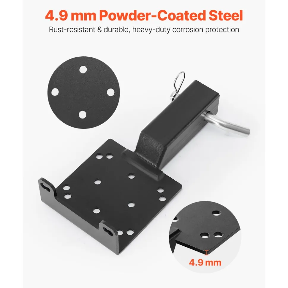 VEVOR Winch Mount, 3600 lbs / 1633 kg Load Capacity, Trailer Hitch Winch Mount with 2-inch Receiver, 2/4 Winch Bolt Holes, Powder Coated Steel, Suitable for ATV UTV Pickup Truck, Black