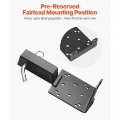 VEVOR Winch Mount, 3600 lbs / 1633 kg Load Capacity, Trailer Hitch Winch Mount with 2-inch Receiver, 2/4 Winch Bolt Holes, Powder Coated Steel, Suitable for ATV UTV Pickup Truck, Black