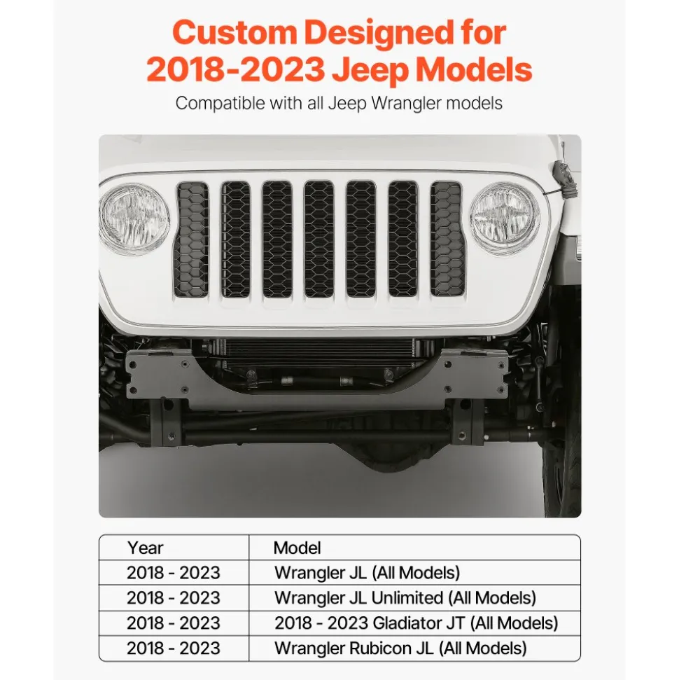 VEVOR Winch Mount, Winch Capacity of 907-1633 kg, Trailer Hitch Winch Mount for Select Polaris Ranger Models (2010-2021), 3 Mounting Hole Design, Powder Coated Steel, Fit for Muddy Road Rescue