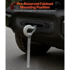 VEVOR Winch Mount, Winch Capacity of 907-1633 kg, Trailer Hitch Winch Mount for Select Polaris Ranger Models (2010-2021), 3 Mounting Hole Design, Powder Coated Steel, Fit for Muddy Road Rescue