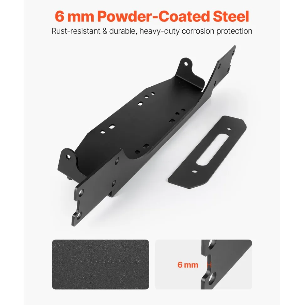 VEVOR Winch Mount, Winch Capacity of 907-1633 kg, Trailer Hitch Winch Mount for Select Polaris Ranger Models (2010-2021), 3 Mounting Hole Design, Powder Coated Steel, Fit for Muddy Road Rescue