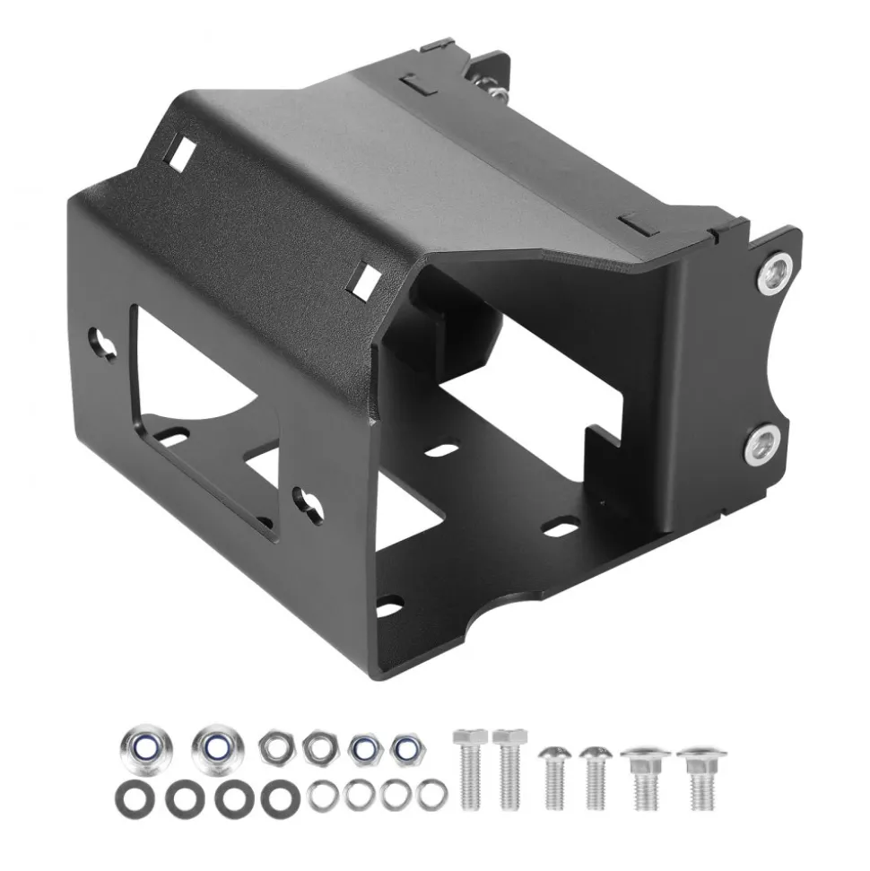 VEVOR Winch Mount, Winch Capacity of 2000-3600 lbs, Trailer Hitch Winch Mount for Select Polaris Sportsman Models (2009 and Newer), 2 Mounting Hole Design, Powder Coated Steel, Fit for Desert Rescue