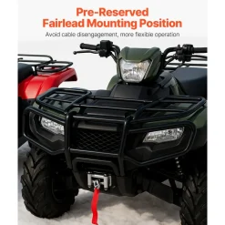 VEVOR Winch Mount, Winch Capacity of 2000-3600 lbs, Trailer Hitch Winch Mount for Select Honda Foreman and Rancher Rubicon Models (2014-2021), 2 Mounting Hole Design, Powder Coated Steel, Black