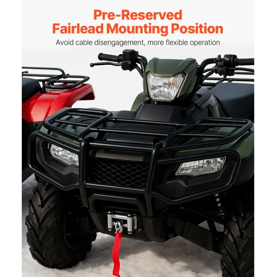 VEVOR Winch Mount, Winch Capacity of 2000-3600 lbs, Trailer Hitch Winch Mount for Select Honda Foreman and Rancher Rubicon Models (2014-2021), 2 Mounting Hole Design, Powder Coated Steel, Black