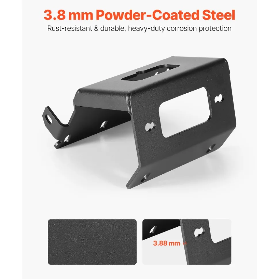 VEVOR Winch Mount, Winch Capacity of 2000-3600 lbs, Trailer Hitch Winch Mount for Select Honda Foreman and Rancher Rubicon Models (2014-2021), 2 Mounting Hole Design, Powder Coated Steel, Black