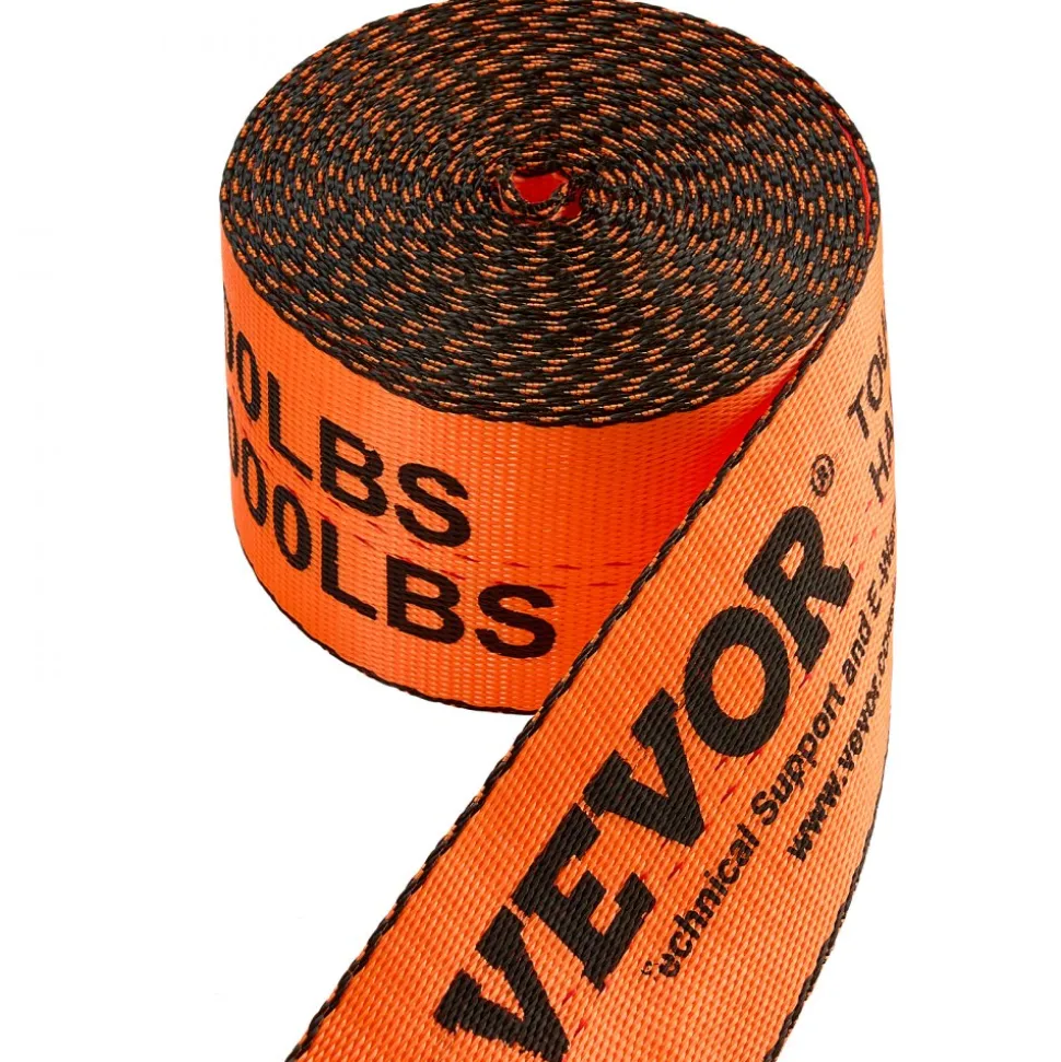 VEVOR Winch Straps, 4 in x 30 ft Truck Straps with Flat Hook, 10 Pack Heavy Duty Trailer Straps with 18000 lbs Break Strength, Cargo Tie-Down Straps, for Flatbeds, Trucks, Trailers, Farms & Rescues