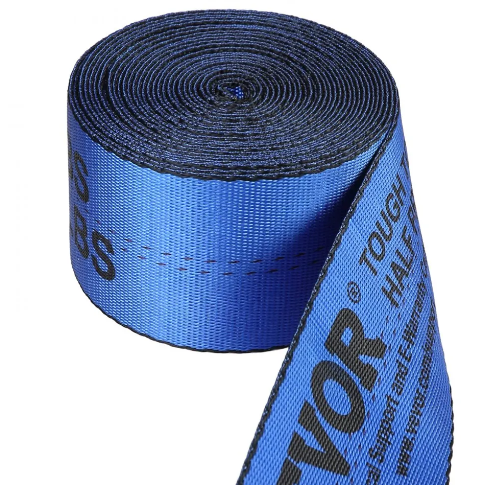 VEVOR Winch Straps, 4" x 30', 6000 lbs Load Capacity, 18000 lbs Breaking Strength, Truck Straps with Flat Hook, Flatbed Tie Downs Cargo Control for Trailers, Farms, Rescues, Tree Saver, Blue (10 Pack)