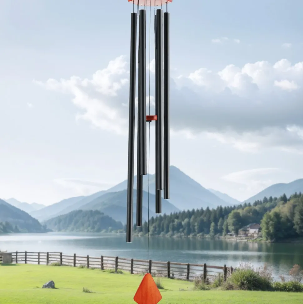 VEVOR Wind Chimes for Outside, 60 in, Deep Tone Wind Chimes with 6 Tubes, Unique Large Memorial Wind Chimes for Anniversary, Amazing Outdoor Decor for Your Patio, Porch, Garden and Backyard, Black