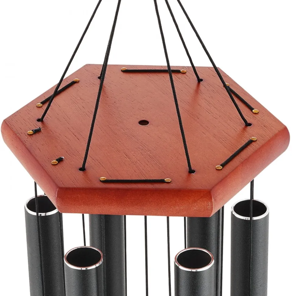 VEVOR Wind Chimes for Outside, 60 in, Deep Tone Wind Chimes with 6 Tubes, Unique Large Memorial Wind Chimes for Anniversary, Amazing Outdoor Decor for Your Patio, Porch, Garden and Backyard, Black