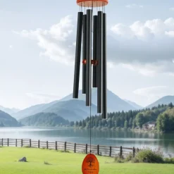 VEVOR Wind Chimes for Outside, 41 in, Deep Tone Wind Chimes with 6 Tubes, Unique Large Memorial Wind Chimes for Anniversary, Amazing Outdoor Decor for Your Patio, Porch, Garden and Backyard, Black