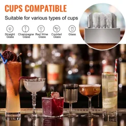 VEVOR Wine Glass Polisher Machine, 8-Brush Glass Polishing Machine, 660 Cups/Hour Electric Commercial Glass Polisher for Champagne Glasses, Beer Cups, Mugs, Perfect for Bar Restaurant Kitchen