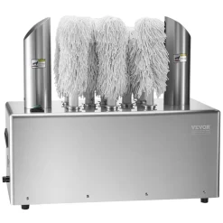 VEVOR Wine Glass Polisher Machine, 8-Brush Glass Polishing Machine, 660 Cups/Hour Electric Commercial Glass Polisher for Champagne Glasses, Beer Cups, Mugs, Perfect for Bar Restaurant Kitchen