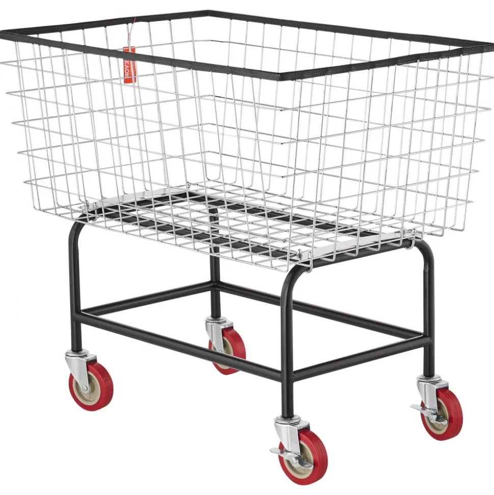 VEVOR Wire Laundry Cart, 4.5 Bushel Wire Laundry Basket with Wheels, 35''x15.7''x22'' Commercial Wire Laundry Basket Cart, Steel Frame with Chrome Finish, 5'' Casters, Wire Basket Cart for Lau