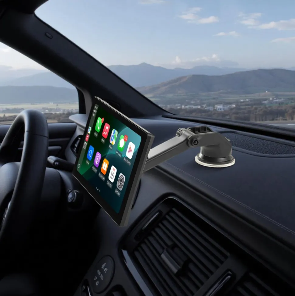 VEVOR Wireless Car Stereo, 10-Inch HD Portable Radio Touch Screen with Apple CarPlay and Android Auto, CarPlay Screen with Front & Backup Cameras, Voice Control, Mirror Link, Bluetooth, GPS Navigation