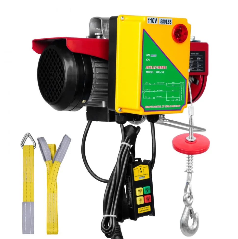 VEVOR Wireless Electric Hoist, 440 lbs 110V Electric Steel Wire Winch with Wireless Remote Control, 40ft Single Cable Lifting Height & Pure Copper Motor, for Garage Warehouse Factory