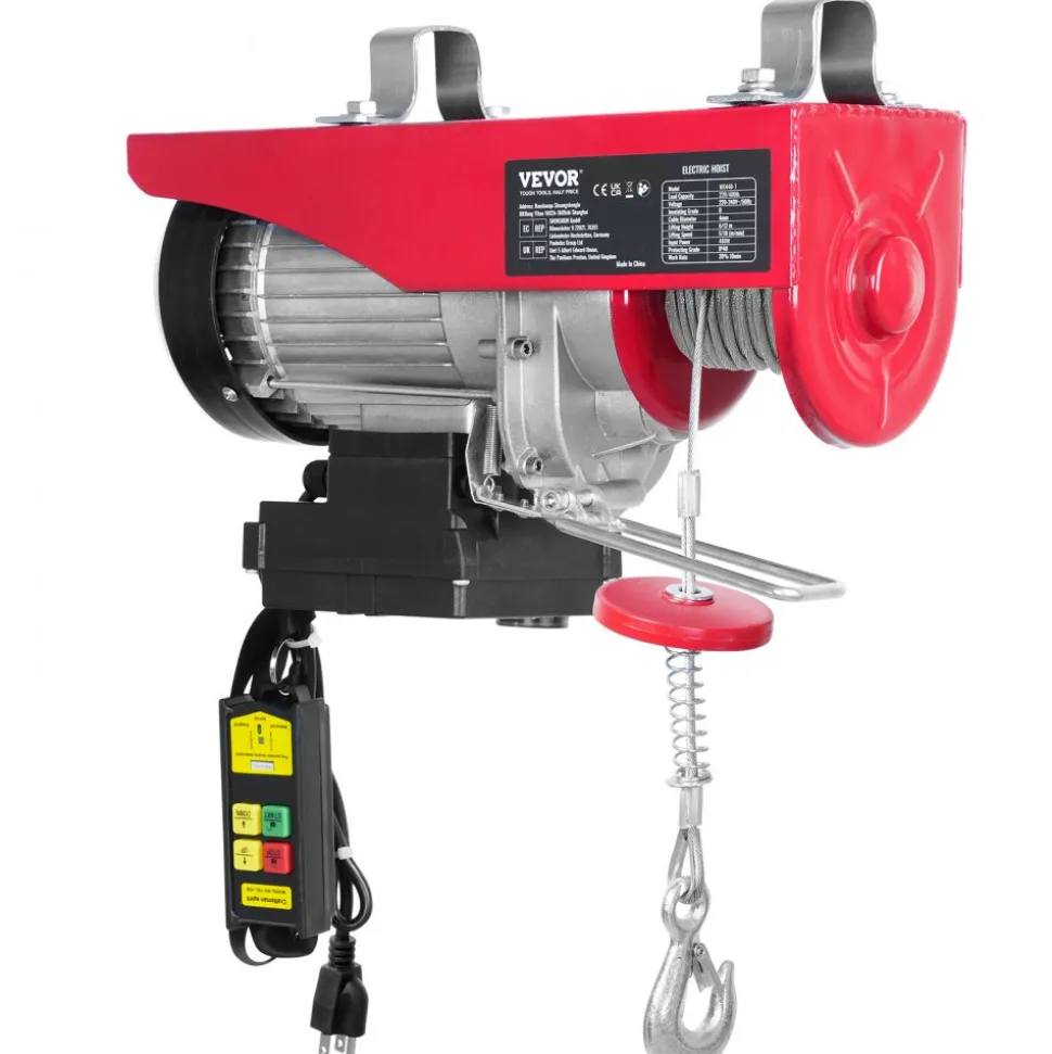 VEVOR Wireless Electric Hoist, 440 lbs 110V Electric Steel Wire Winch with Wireless Remote Control, 40ft Single Cable Lifting Height & Pure Copper Motor, for Garage Warehouse Factory
