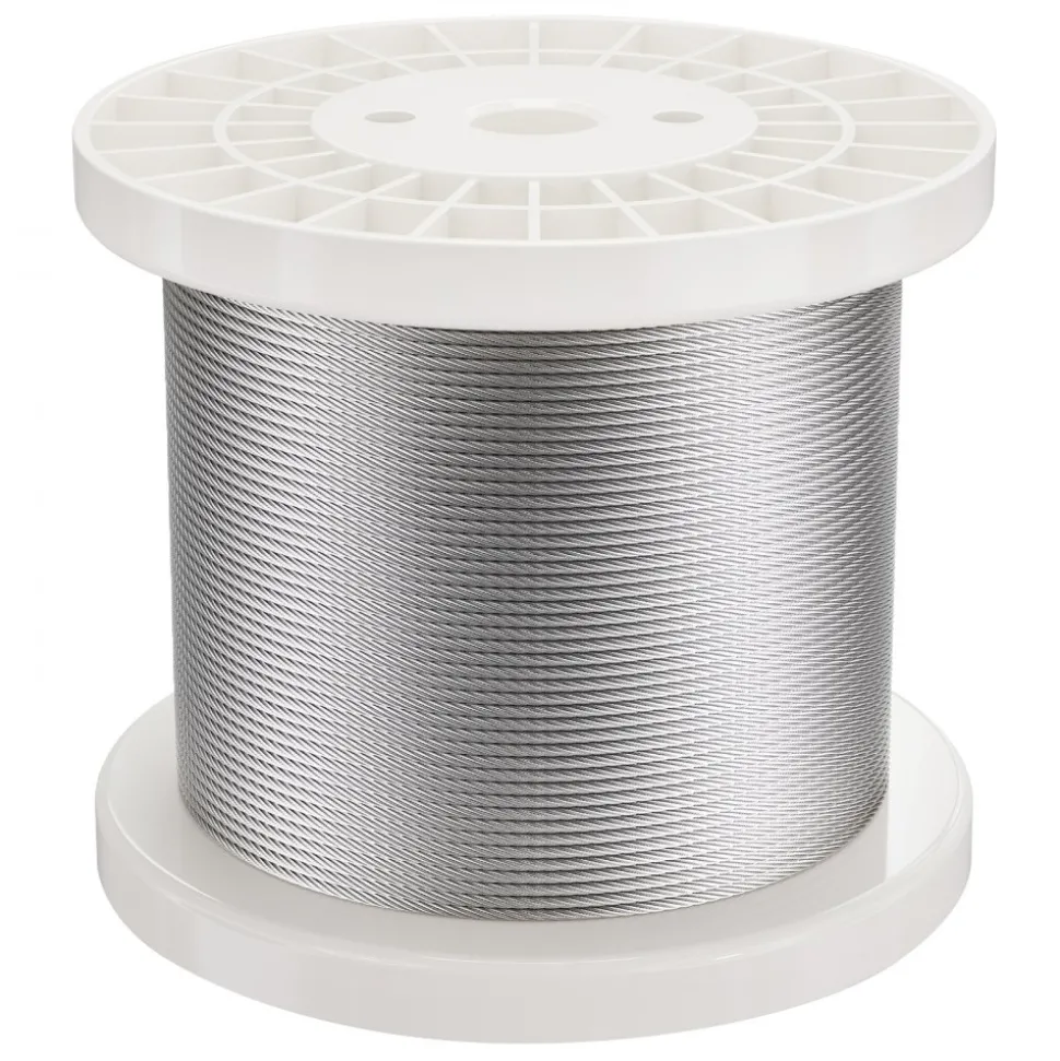 VEVOR Wire Rope Kit, 1/8" 600 ft 316 Stainless Steel Cable with Cutter and Gloves, 1600 lbs Breaking Strength, 7x7 Strands Construction Marine Aircraft Grade for Handrail Stair Decking Fence Outdoors