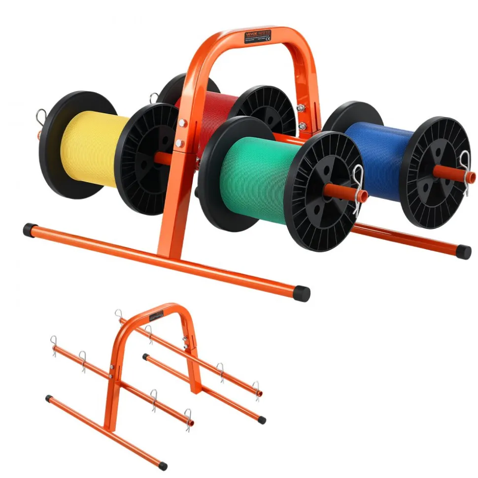 VEVOR Wire Spool Rack, 100 lbs Capacity, Smart Hand Caddy, Heavy-Duty Steel Wire Dispenser Holder for Up to 8 Spools, MAX 9.45 in Diameter, Easy Lift Design for Electrical Industrial and Retail Use